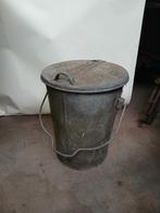 Vintage Metalen Afvalemmer Zeist zink vuilnisbak, Huis en Inrichting, Woonaccessoires | Prullenbakken, Gebruikt, Afvalemmer, Vuilnisbak
