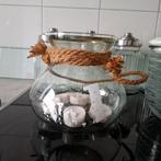 Decoratieve glazen pot met decoratie touw, Ophalen, Gebruikt