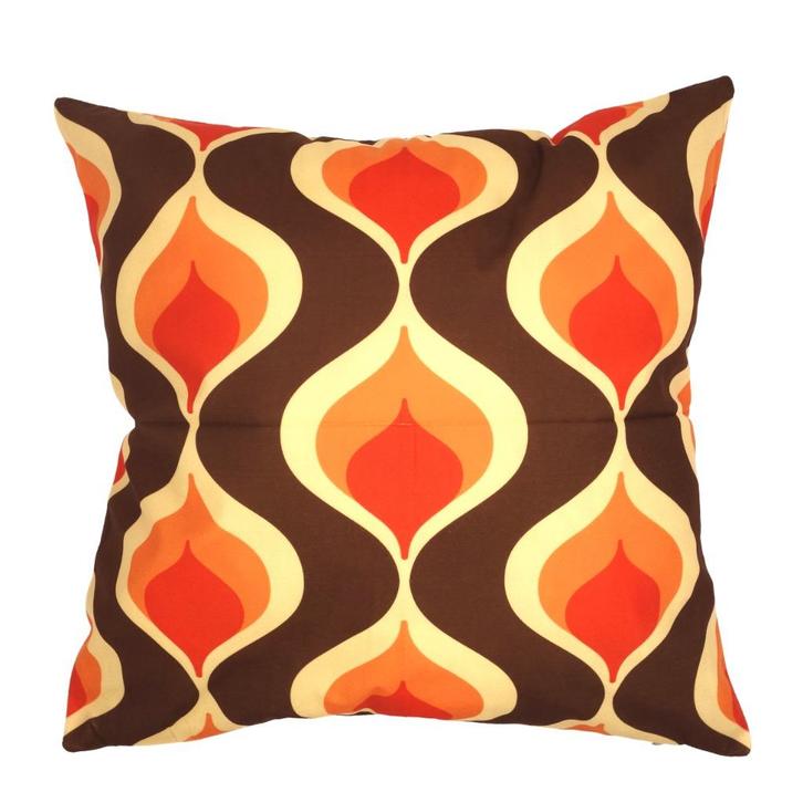 Retro kussenhoes Ollie bruin | 45 x 45 cm, Huis en Inrichting, Woonaccessoires | Kussens, Nieuw, Bruin, Vierkant, Verzenden