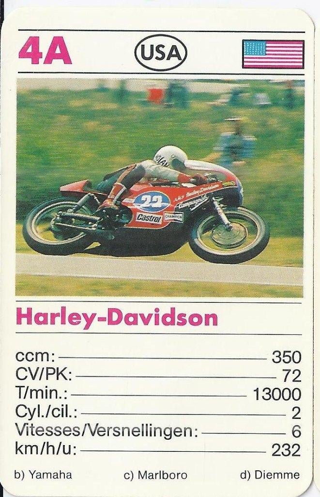 Kw3702 motorkaartje harley davidson ( 4a ), Ophalen of Verzenden, Zo goed als nieuw, Motoren