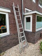 Aluminium uitschuifladder 2x10 sporten, Ophalen, Gebruikt, Ladder, Opvouwbaar of Inschuifbaar