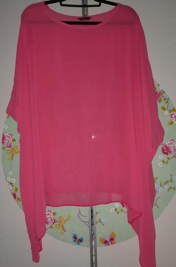 Fuchsia Roze Strand Top Blouse Cape 56 58 60 beschikbaar voor biedingen