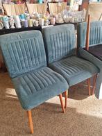 6 Stoelen in Grijs, Blauw en Groen, Huis en Inrichting, Stoelen, Ophalen, Gebruikt, Blauw, Vintage