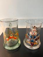 Bierpullen, glazen, handbeschilderd. Vintage., Ophalen of Verzenden