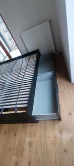 Bed 160x200 Ikea brimnes, 4 grote lades. Leveren is mogelijk, Ikea, Zwart, Tweepersoons, Ophalen of Verzenden