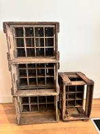 Oude Wijn-/bierkratten - Set van Vintage Houten Kratten, Antiek en Kunst, Ophalen