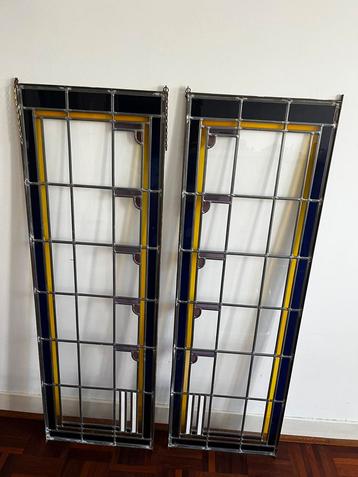 Glas in lood raam 2x 120 bij 39 cm beschikbaar voor biedingen