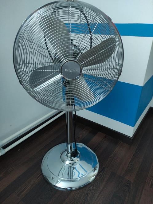 Chrome Statiefventilator - Zo Goed Als Nieuw, Witgoed en Apparatuur, Ventilatoren, Zo goed als nieuw, Statiefventilator, Ophalen