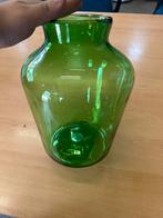 Groene Glazen Pot Vaas Decoratie stijlvol, Antiek en Kunst, Ophalen of Verzenden