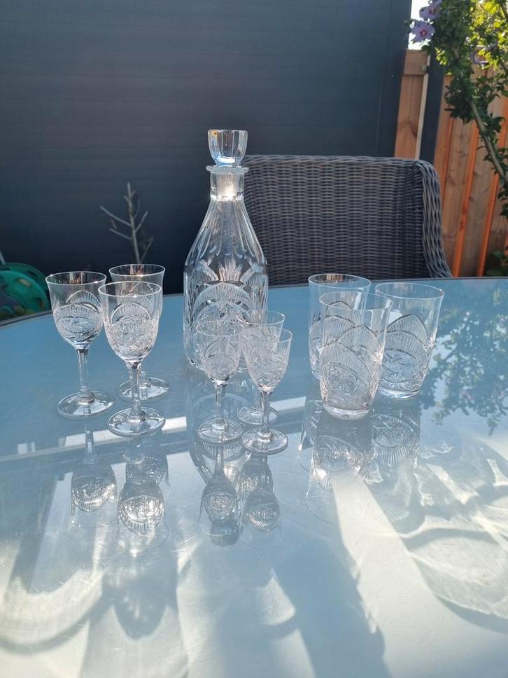Kristallen Karaf Set - 10 Delig, Antiek en Kunst, Antiek | Glas en Kristal, Ophalen of Verzenden