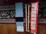 Draaitafel scrabble  met verpakking in blauwachtige textiele, Hobby en Vrije tijd, Gezelschapsspellen | Bordspellen, Ophalen of Verzenden