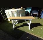 tuinbankje/bijzettafel, Tuin en Terras, Tuinbanken, Ophalen, Gebruikt, Hout