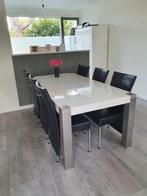 Hoogglans witte eettafel 200x100cm, Huis en Inrichting, Ophalen, Hoogglans, 200 cm of meer, 50 tot 100 cm