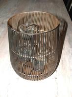 Stijlvolle metalen windlicht lantaarn voor 3 waxine lichtjes, 25 tot 50 cm, Zwart, Ophalen of Verzenden, Zo goed als nieuw