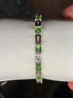 Zilveren armband met zultaniet edelstenen, Sieraden, Tassen en Uiterlijk, Armbanden, Zilver en edelstenen, Verzenden, Nieuw, 5646JA