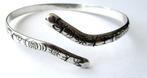 925 Zilveren Unieke Manchet Slang snake armband, Ophalen, Zilver, Armband