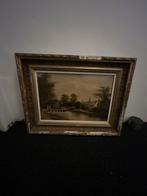 Oude schilderijlijst met landschap, Ophalen of Verzenden