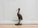 182* Ooievaar op voetje brons (Boven€75 geen verzendkosten), Ophalen of Verzenden, Nieuw, Overige materialen, Dierenbeeld