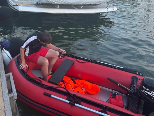 Rubberboot met 10 pk motor, Watersport en Boten, Rubberboten, Gebruikt, Overige merken, Aluminium, Minder dan 70 pk, Benzine, Ophalen