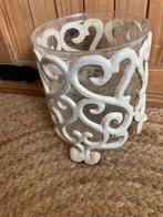 Brocante windlichten 16cm h Ø14 cm, Huis en Inrichting, Woonaccessoires | Kandelaars en Kaarsen, Ophalen of Verzenden, Gebruikt