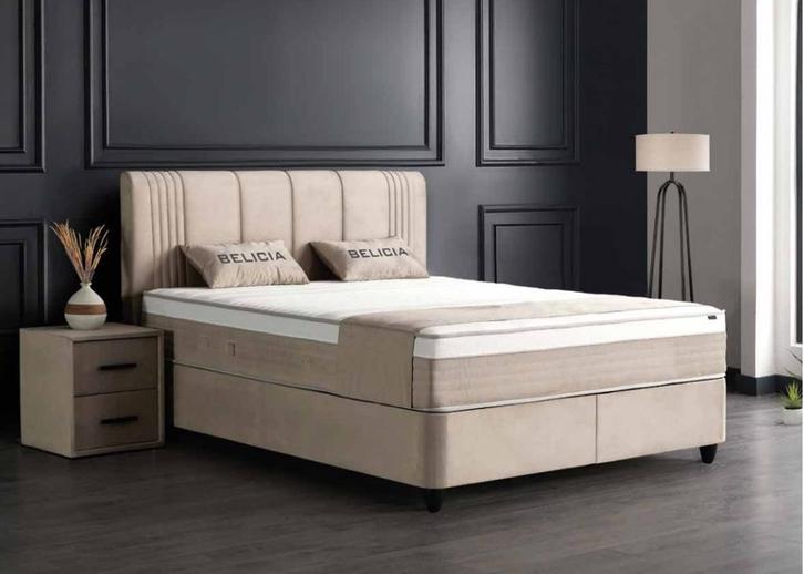 Belicia 2-persoons opbergbed - Beige, Huis en Inrichting, Slaapkamer | Matrassen en Bedbodems