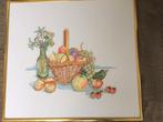 Geborduurd schilderij met fruit, Minder dan 50 cm, Schilderij, Ophalen of Verzenden, Zo goed als nieuw
