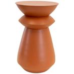 Bijzettafel louis metaal 34 cm oranje, Minder dan 55 cm, Metaal of Aluminium, Rond, Nieuw