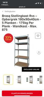Brasq Stellingkast Rvs - 180x90x40cm, Ophalen, Gebruikt