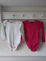 Hema 2x Meisjes Romper Lange Mouwen Roze Wit Maat 74-80, Nacht- of Onderkleding, Gebruikt, Meisje, Ophalen of Verzenden