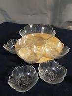 Glazen Schalen Set - Bloemen Design, Huis en Inrichting, Schaal, Ophalen of Verzenden, Overige vormen, Glas