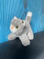 70 jaren Steiff wit met grijs kat Kitty 1495/10 met oorknop, Ophalen, Gebruikt