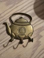 Antieke koperen hanger theepot met 3 haakjes, Ophalen