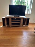 Eiken TV meubel | met draaiplateau | 111 x 49 x 60 cm, Ophalen, Gebruikt, 100 tot 150 cm, Eikenhout