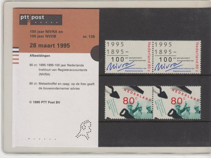 Postzegelmapje 100 jaar NIVRA en 100 jaar NVOB, Postzegels en Munten, Postzegels | Nederland, Postfris, Verzenden