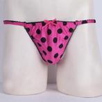 Roze met zwarte stippen heren slip / gay sexy onderbroek, Verzenden, Roze, Slip