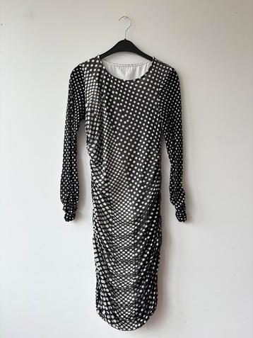 Marccain zwarte jurk met stippen, zijde mt 40/N4 beschikbaar voor biedingen