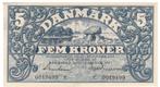 Denemarken, 5 Kronen, 1943, UNC, Postzegels en Munten, Bankbiljetten | Europa | Niet-Eurobiljetten, Los biljet, Ophalen of Verzenden