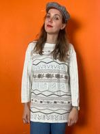 Vintage trui - gebreid - creme / beige - patroon - 38/M, Kleding | Dames, Ophalen of Verzenden, Gedragen, Maat 38/40 (M), Beige