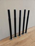 5 Ikea OLOV Tafelpoten - Zwart - Verstelbaar, Huis en Inrichting, Ophalen, Tafelpoot, 50 tot 100 cm, Rond