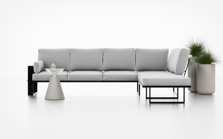 Loungeset Loungebank  hoekbank  Gepoedercoat Staal KORTING !, Tuin en Terras, Tuinsets en Loungesets, Gebruikt, Loungeset, Overige materialen
