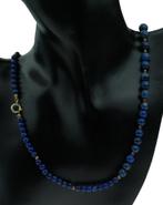 Lapis Lazuli ketting 14k gouden slot en tussenbollen Vintage, Goud, Met edelsteen, Ketting, Ophalen of Verzenden