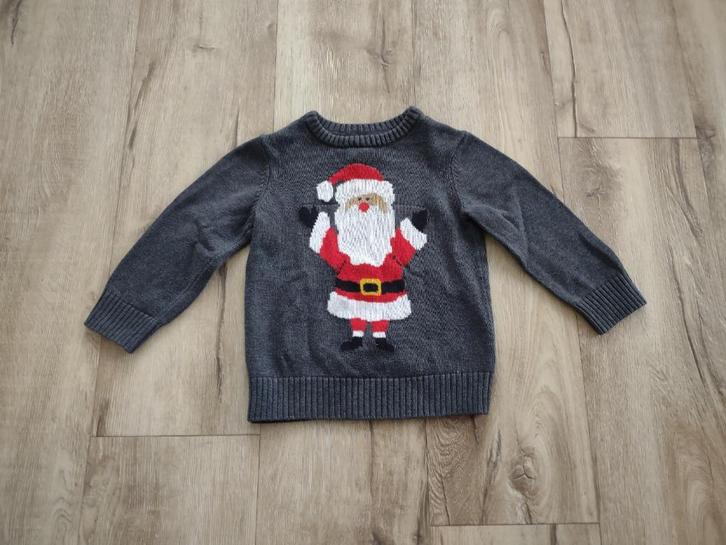 Prachtige grijze Kersttrui, maat 98. Kerstman trui, ZGAN!, Kinderen en Baby's, Kinderkleding | Maat 98, Zo goed als nieuw, Jongen