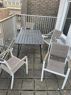 Tuintafel en set van 4 stoelen, Tuin en Terras, Tuintafels, Ophalen, Gebruikt, Rechthoekig, Aluminium