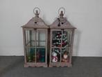 Twee grote houten windlichten., Antiek en Kunst, Ophalen
