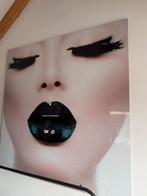 Plexiglas schilderij 125x125 black lips, Ophalen, Zo goed als nieuw, Hout, 75 cm of meer