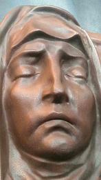 Bronzen Wall Plaque Mary Sculpture by Francis Corbeels,Brons, Antiek en Kunst, Antiek | Koper en Brons, Ophalen of Verzenden, Brons