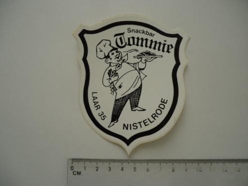 sticker oud Nistelrode Tommie snackbar retro laar 35 vintage, Verzamelen, Stickers, Zo goed als nieuw, Bedrijf of Vereniging, Verzenden