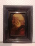 Olieverf op paneel - Oudeman in profiel, Antiek en Kunst, Kunst | Schilderijen | Klassiek, Ophalen