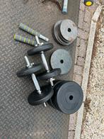 Fitness bankje + gewichten, Sport en Fitness, Fitnessmaterialen, Ophalen, Zo goed als nieuw, Fitnessbank
