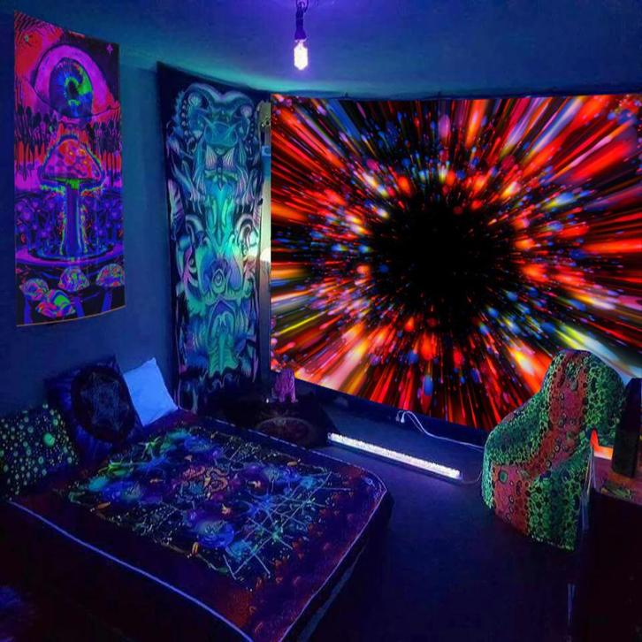 Ruimte Glow In The Dark Wandkleed 3 / 3D Wand Kleed Space, Huis en Inrichting, Stoffering | Tapijten en Kleden, Nieuw, Rechthoekig
